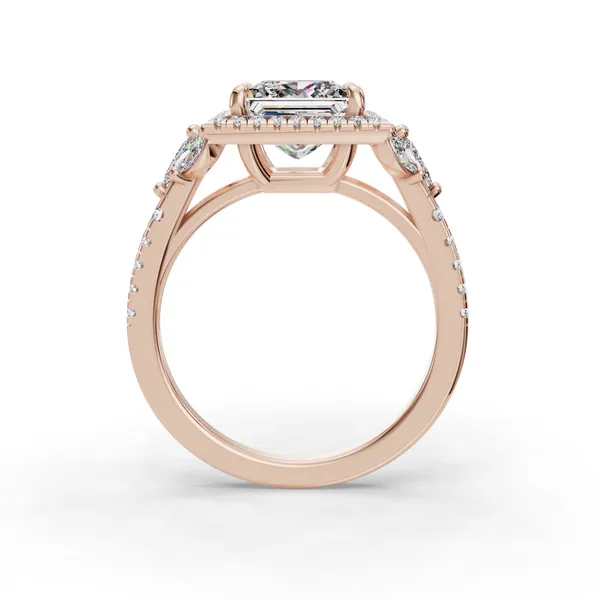 18K Rose Gold Princess Engagement Ring Setting Image 2 SVS Fine Jewelry Oceanside, NY