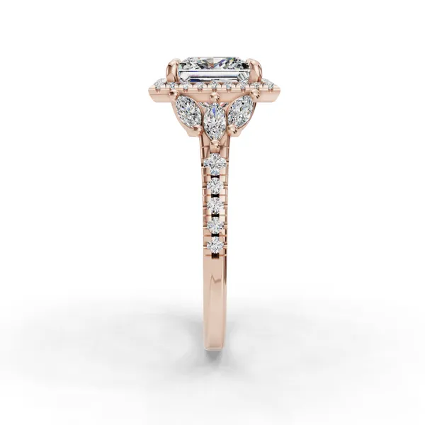 18K Rose Gold Princess Engagement Ring Setting Image 3 SVS Fine Jewelry Oceanside, NY