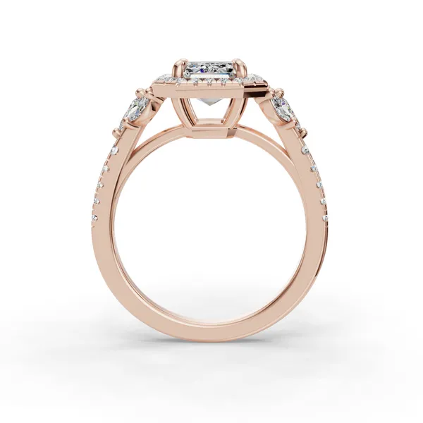 18K Rose Gold Emerald Engagement Ring Setting Image 2 SVS Fine Jewelry Oceanside, NY