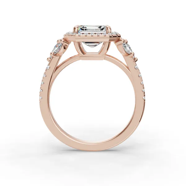 18K Rose Gold Asscher Engagement Ring Setting Image 2 SVS Fine Jewelry Oceanside, NY
