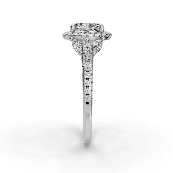 18K White Gold Cushion Engagement Ring Setting Image 3 SVS Fine Jewelry Oceanside, NY
