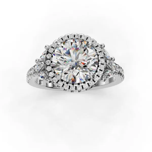 18K White Gold Round Engagement Ring Setting Image 4 SVS Fine Jewelry Oceanside, NY