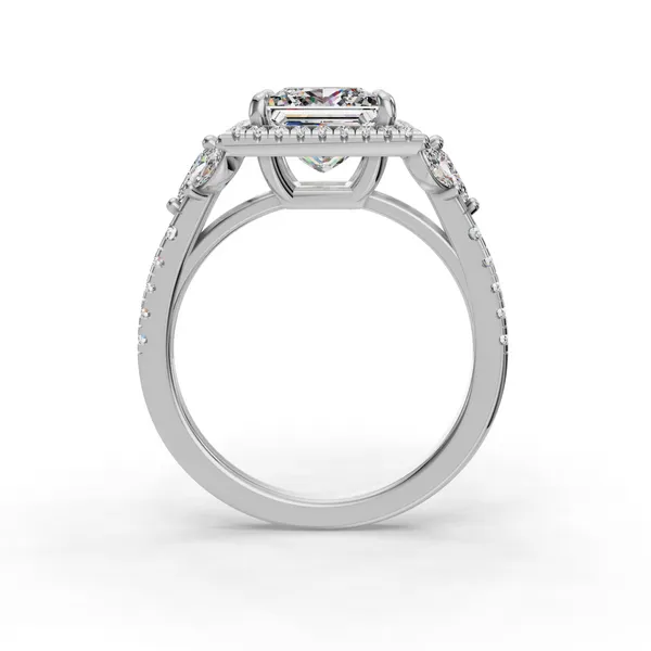 18K White Gold Princess Engagement Ring Setting Image 2 SVS Fine Jewelry Oceanside, NY