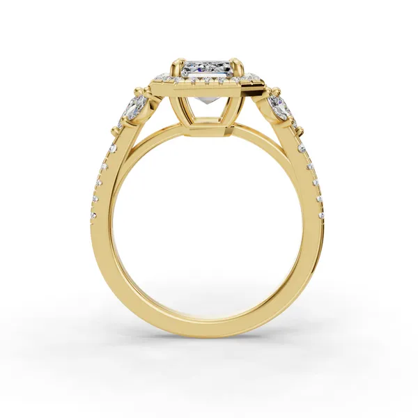 18K Yellow Gold Emerald Engagement Ring Setting Image 2 SVS Fine Jewelry Oceanside, NY