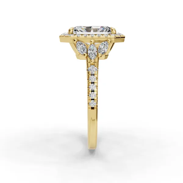 18K Yellow Gold Radiant Engagement Ring Setting Image 3 SVS Fine Jewelry Oceanside, NY