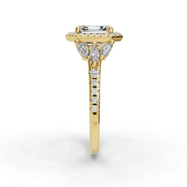 18K Yellow Gold Asscher Engagement Ring Setting Image 3 SVS Fine Jewelry Oceanside, NY