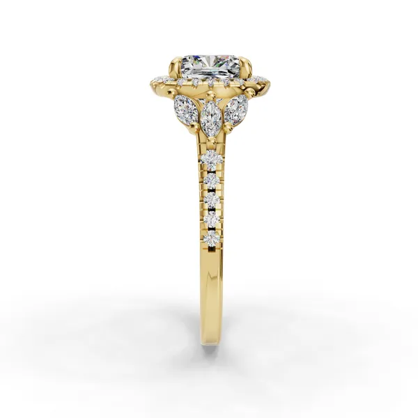 18K Yellow Gold Cushion Engagement Ring Setting Image 3 SVS Fine Jewelry Oceanside, NY