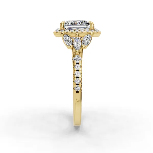 18K Yellow Gold Princess Engagement Ring Setting Image 3 SVS Fine Jewelry Oceanside, NY