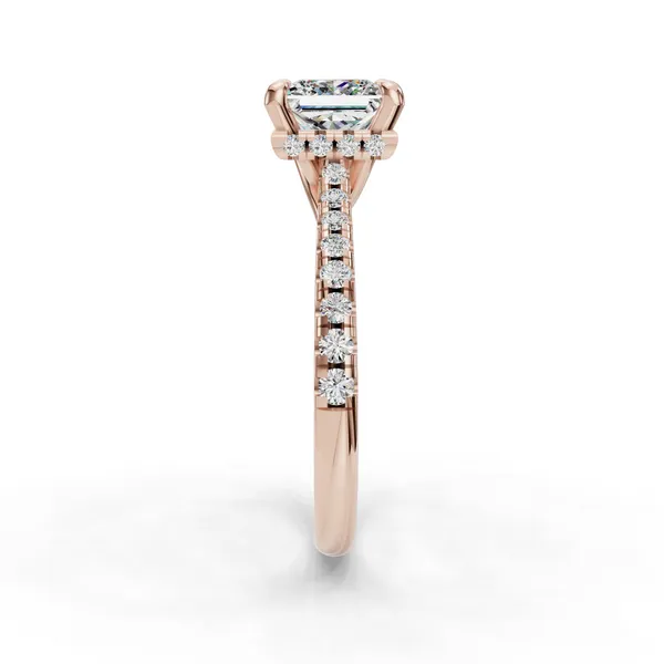 14K Rose Gold Princess Engagement Ring Setting Image 3 SVS Fine Jewelry Oceanside, NY