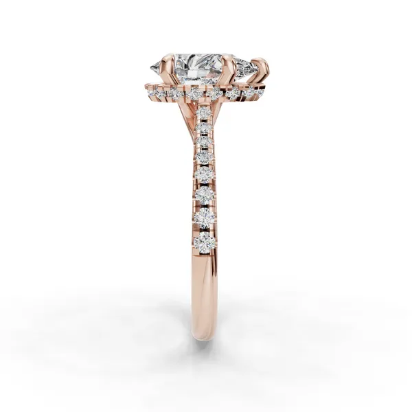 14K Rose Gold Pear Engagement Ring Setting Image 3 SVS Fine Jewelry Oceanside, NY