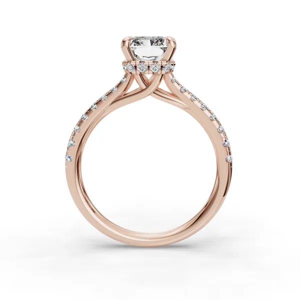 14K Rose Gold Radiant Engagement Ring Setting Image 2 SVS Fine Jewelry Oceanside, NY