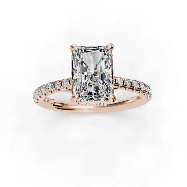 14K Rose Gold Radiant Engagement Ring Setting Image 4 SVS Fine Jewelry Oceanside, NY