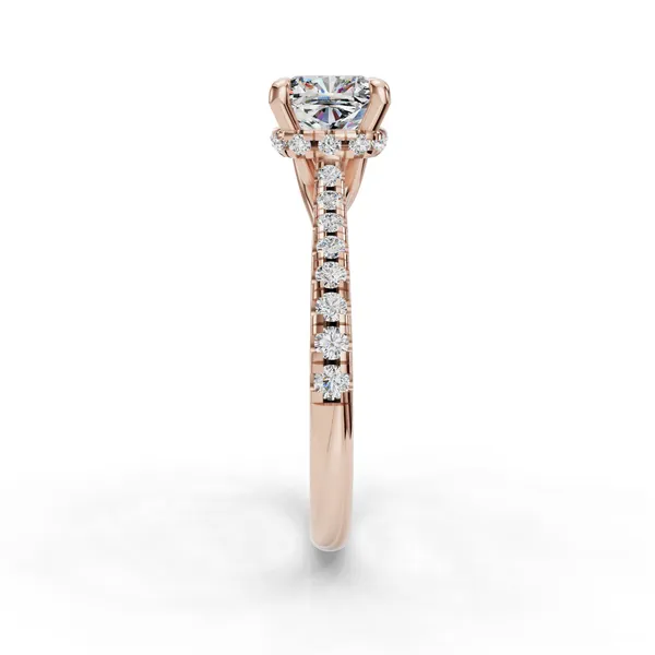 14K Rose Gold Cushion Engagement Ring Setting Image 3 SVS Fine Jewelry Oceanside, NY