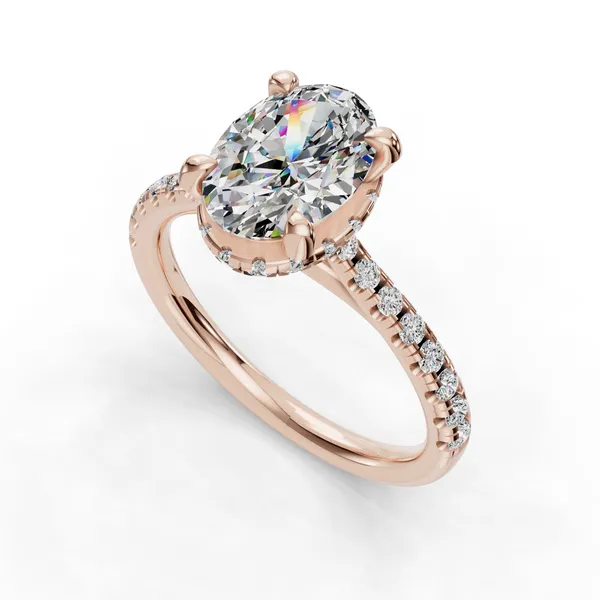 14K Rose Gold Oval Engagement Ring Setting SVS Fine Jewelry Oceanside, NY