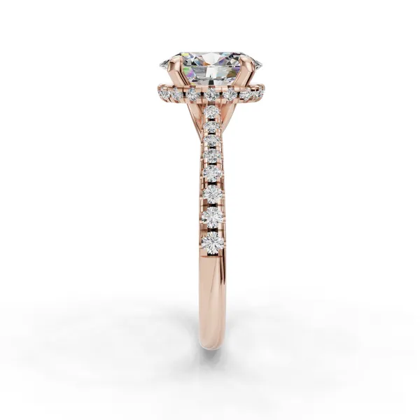 14K Rose Gold Oval Engagement Ring Setting Image 3 SVS Fine Jewelry Oceanside, NY