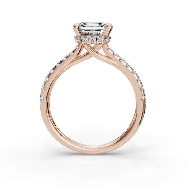 14K Rose Gold Asscher Engagement Ring Setting Image 2 SVS Fine Jewelry Oceanside, NY