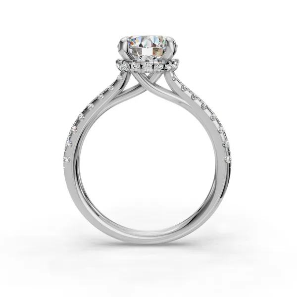 14K White Gold Round Engagement Ring Setting Image 2 SVS Fine Jewelry Oceanside, NY