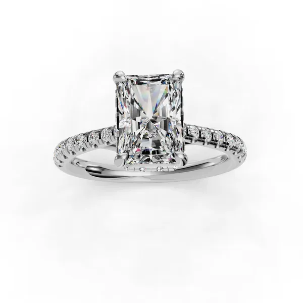 14K White Gold Radiant Engagement Ring Setting Image 4 SVS Fine Jewelry Oceanside, NY