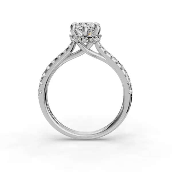 14K White Gold Pear Engagement Ring Setting Image 2 SVS Fine Jewelry Oceanside, NY