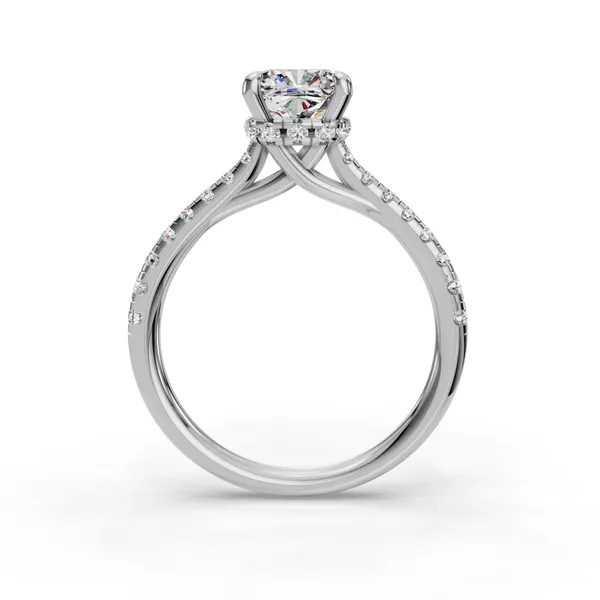 14K White Gold Cushion Engagement Ring Setting Image 2 SVS Fine Jewelry Oceanside, NY