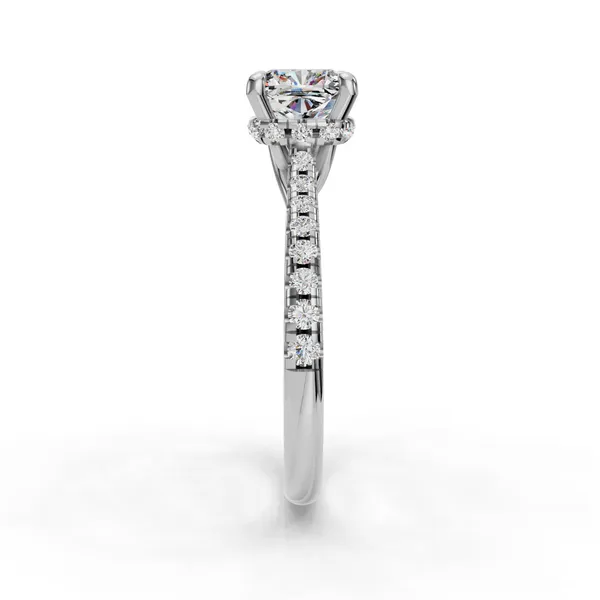 14K White Gold Cushion Engagement Ring Setting Image 3 SVS Fine Jewelry Oceanside, NY