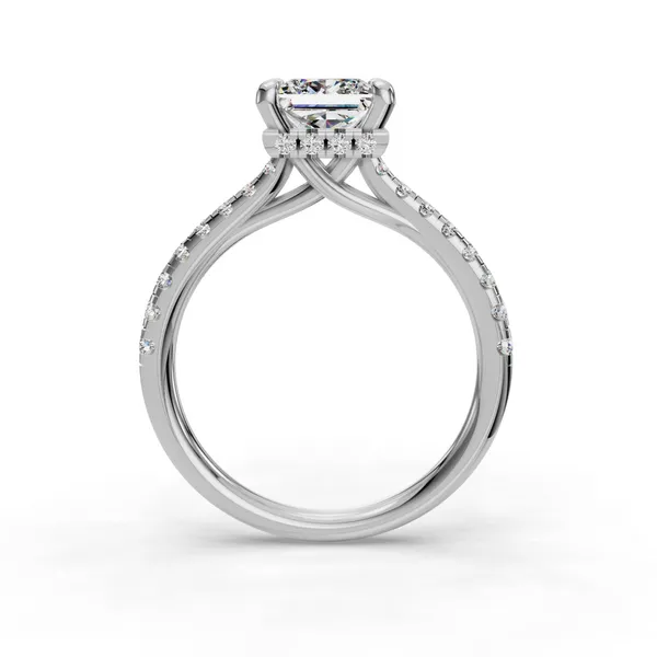 14K White Gold Princess Engagement Ring Setting Image 2 SVS Fine Jewelry Oceanside, NY