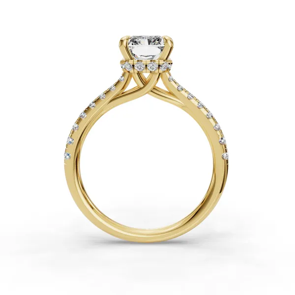 14K Yellow Gold Radiant Engagement Ring Setting Image 2 SVS Fine Jewelry Oceanside, NY