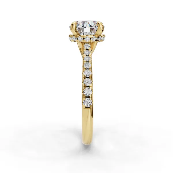 14K Yellow Gold Round Engagement Ring Setting Image 3 SVS Fine Jewelry Oceanside, NY