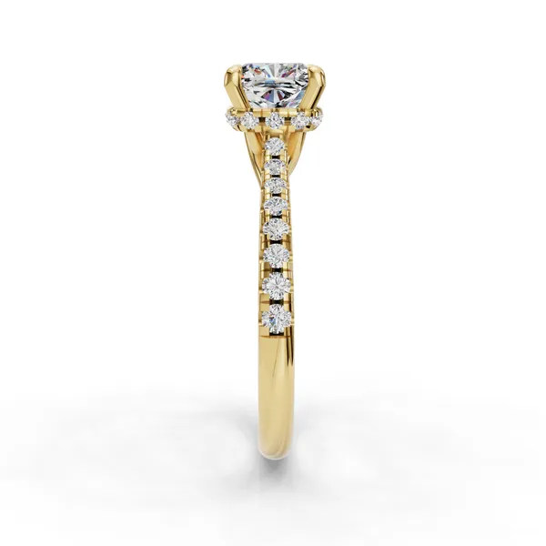 14K Yellow Gold Cushion Engagement Ring Setting Image 3 SVS Fine Jewelry Oceanside, NY