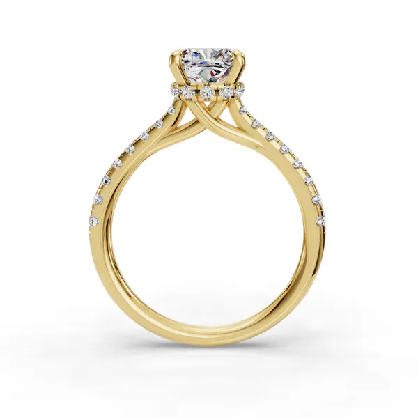 14K Yellow Gold Cushion Engagement Ring Setting Image 2 SVS Fine Jewelry Oceanside, NY