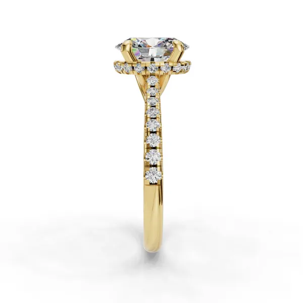 14K Yellow Gold Oval Engagement Ring Setting Image 3 SVS Fine Jewelry Oceanside, NY