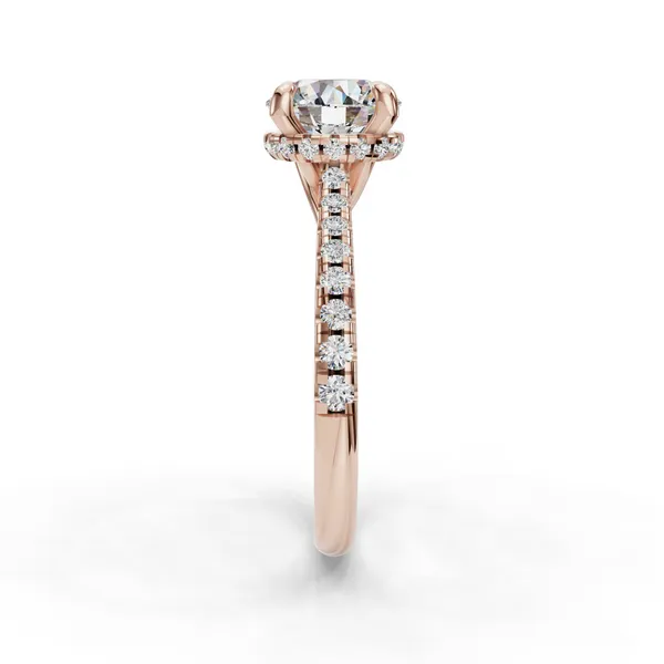 18K Rose Gold Round Engagement Ring Setting Image 3 SVS Fine Jewelry Oceanside, NY