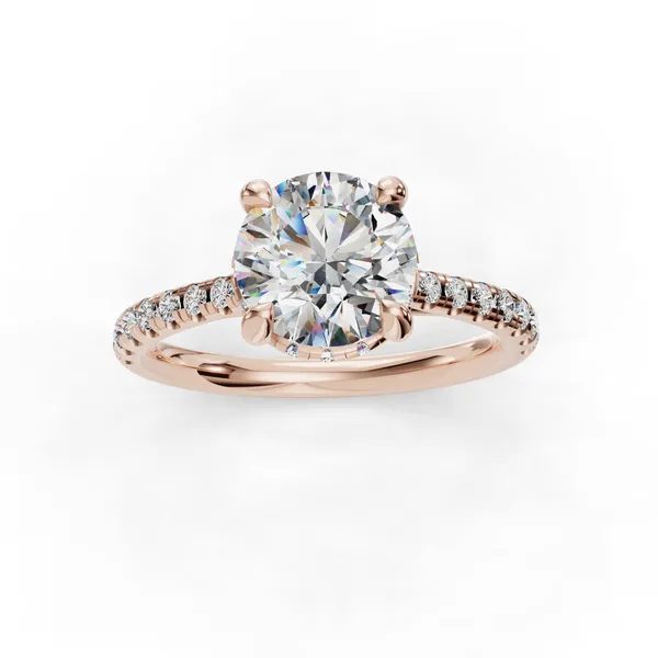 18K Rose Gold Round Engagement Ring Setting Image 4 SVS Fine Jewelry Oceanside, NY