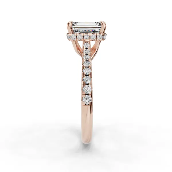 18K Rose Gold Emerald Engagement Ring Setting Image 3 SVS Fine Jewelry Oceanside, NY