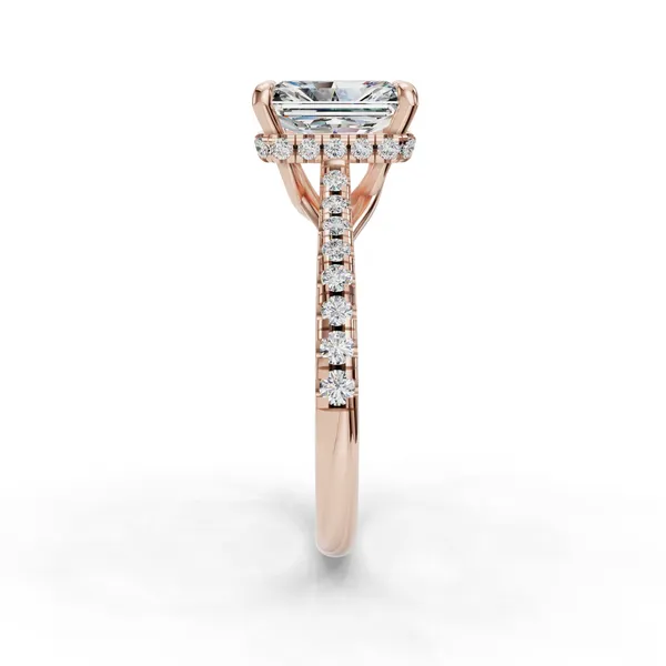 18K Rose Gold Radiant Engagement Ring Setting Image 3 SVS Fine Jewelry Oceanside, NY