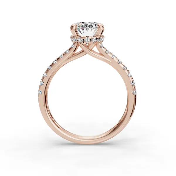 18K Rose Gold Oval Engagement Ring Setting Image 2 SVS Fine Jewelry Oceanside, NY