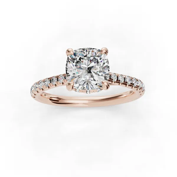 18K Rose Gold Cushion Engagement Ring Setting Image 4 SVS Fine Jewelry Oceanside, NY