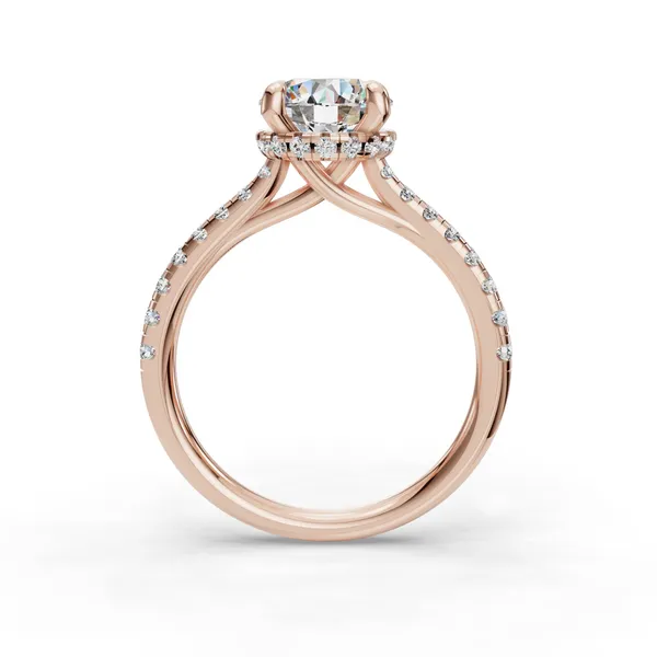 18K Rose Gold Round Engagement Ring Setting Image 2 SVS Fine Jewelry Oceanside, NY