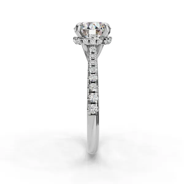 18K White Gold Round Engagement Ring Setting Image 3 SVS Fine Jewelry Oceanside, NY