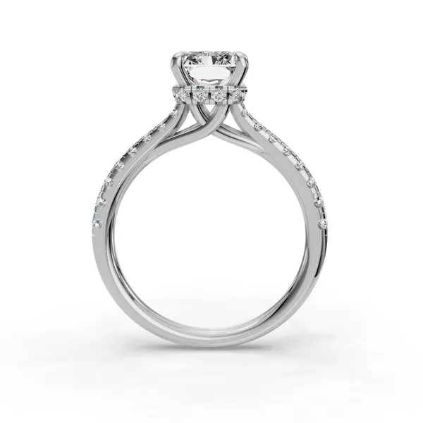 18K White Gold Radiant Engagement Ring Setting Image 2 SVS Fine Jewelry Oceanside, NY