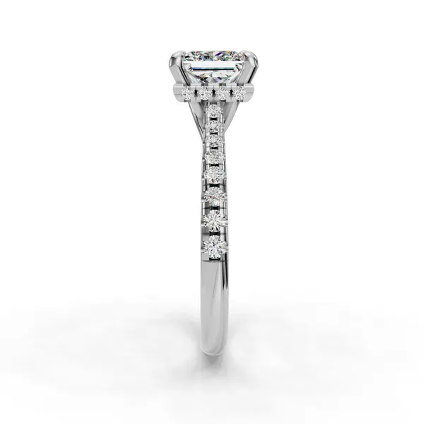 18K White Gold Princess Engagement Ring Setting Image 3 SVS Fine Jewelry Oceanside, NY