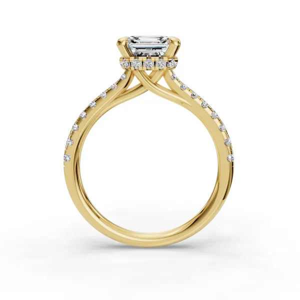 18K Yellow Gold Asscher Engagement Ring Setting Image 2 SVS Fine Jewelry Oceanside, NY