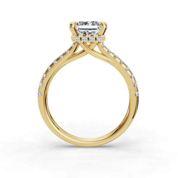 18K Yellow Gold Princess Engagement Ring Setting Image 2 SVS Fine Jewelry Oceanside, NY