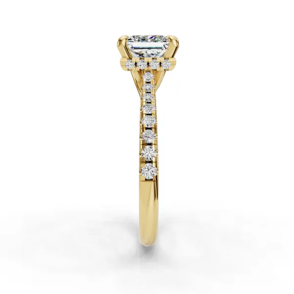 18K Yellow Gold Princess Engagement Ring Setting Image 3 SVS Fine Jewelry Oceanside, NY