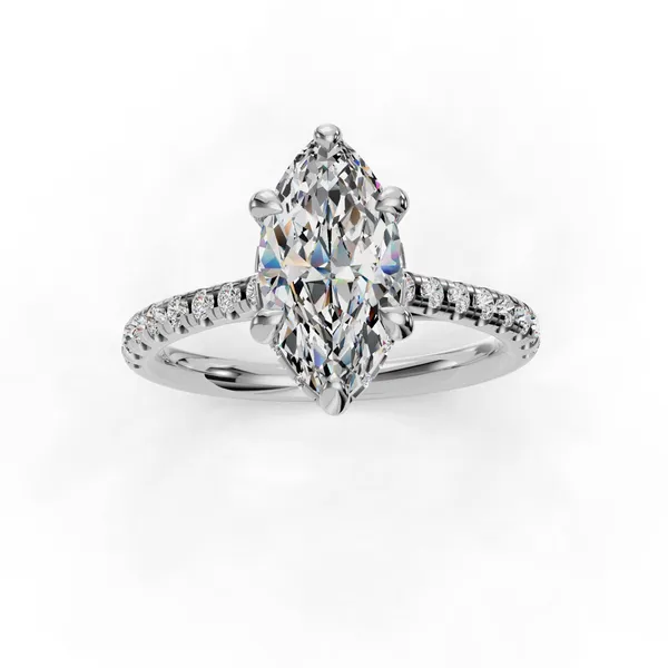 Platinum Marquise Engagement Ring Setting Image 4 SVS Fine Jewelry Oceanside, NY