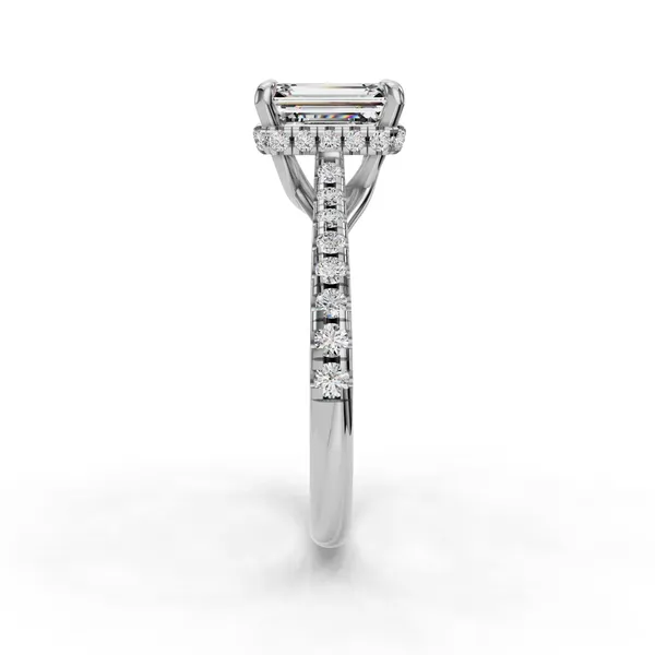 Platinum Emerald Engagement Ring Setting Image 3 SVS Fine Jewelry Oceanside, NY