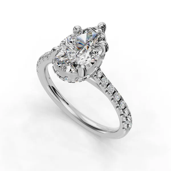 Platinum Pear Engagement Ring Setting SVS Fine Jewelry Oceanside, NY