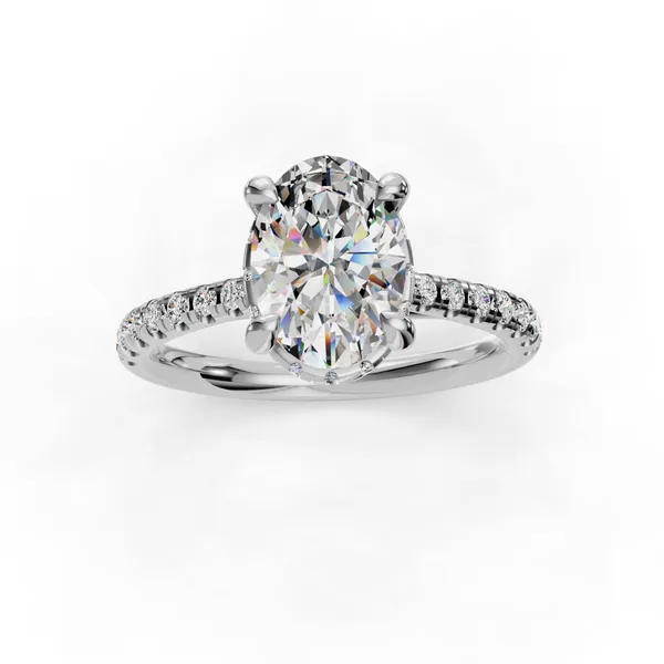 Platinum Oval Engagement Ring Setting Image 4 SVS Fine Jewelry Oceanside, NY
