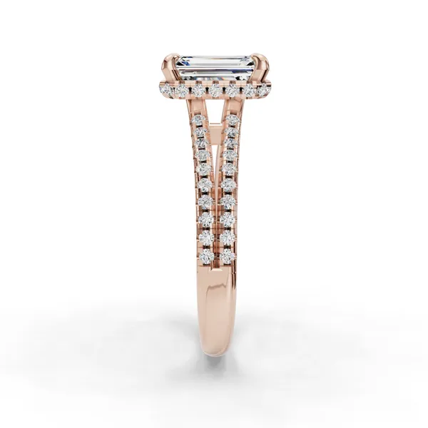 14K Rose Gold Emerald Engagement Ring Setting Image 3 SVS Fine Jewelry Oceanside, NY