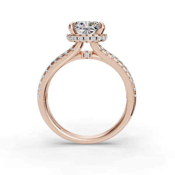 14K Rose Gold Cushion Engagement Ring Setting Image 2 SVS Fine Jewelry Oceanside, NY
